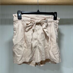 Express High Waist Blush Paper Bag Shorts